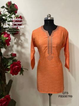 ORANGE COTTON KURTI 