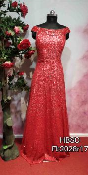 ATTRACTIVE PARTY WEAR RED GOWN