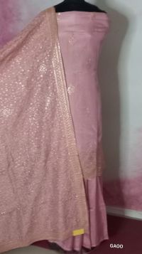 Shimmer silk suit and jal dupatta 