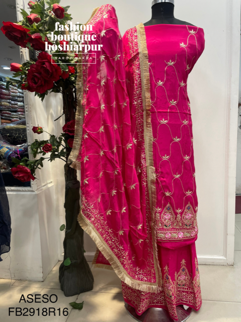 HOT BRIDAL OR PARTY WEAR LEHNGA WITH UNSTITCH SHIRT  WITH FULL EMBROIDERED DUPATTA