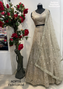 FULL EMBROIDERED DESIGNER GOLDEN LEHNGA CHOLI WITH NET DUPATTA