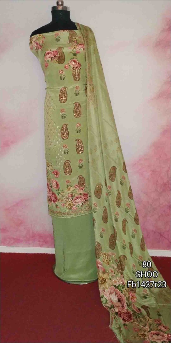 TOP RATED PRINTED CREPE SUIT VERY FINE MATERIAL