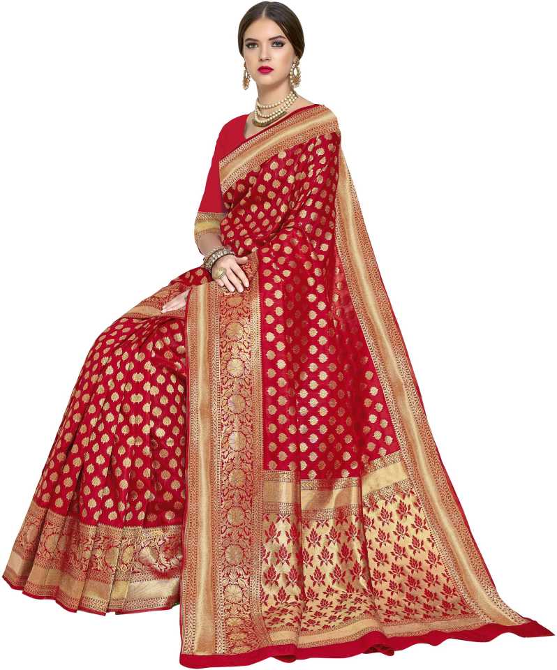 Sariya Woven Banarasi Silk-Red