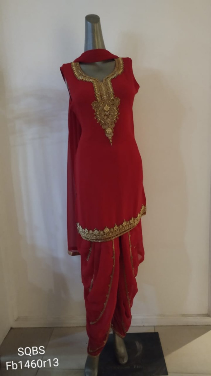 Stylish heavy embroidered georgette Dhotti Suit