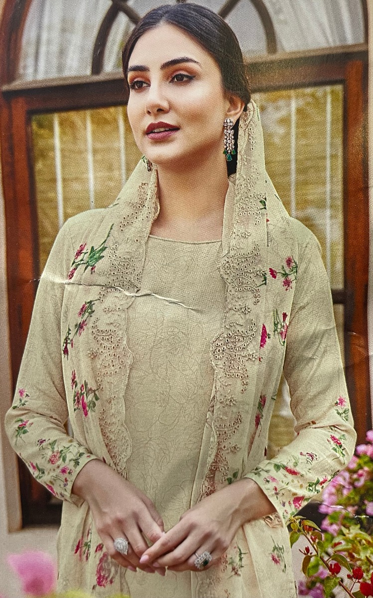 PURE MUSLINE COTTON DIGITAL PRINT SUIT SKIN COLOR