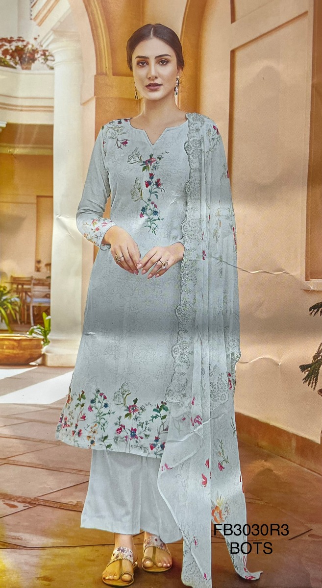 PURE MUSLINE COTTON DIGITAL PRINT SUIT LIGHT BLUE COLOR