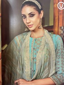 GEORGETTE SUIT WITH SEQUENCE + THREAD WORK -4