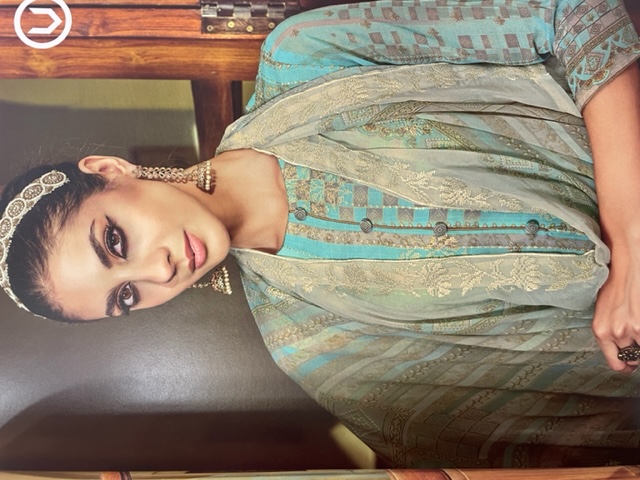 GEORGETTE SUIT WITH SEQUENCE + THREAD WORK -4