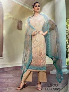 GEORGETTE SUIT WITH SEQUENCE + THREAD WORK -3