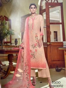 GEORGETTE SUIT WITH SEQUENCE + THREAD WORK -5