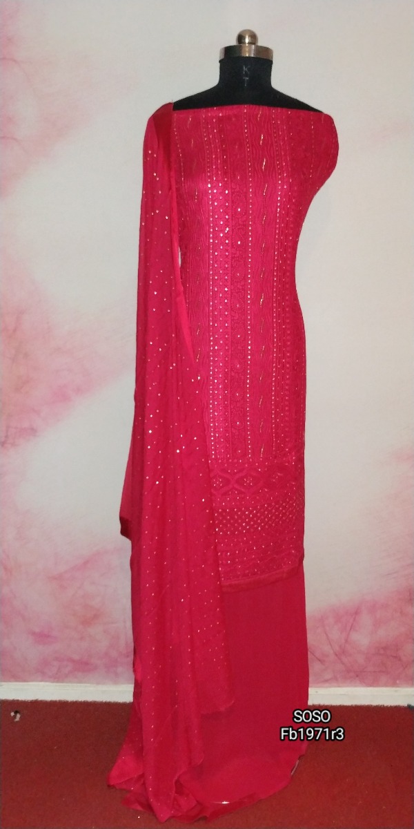 Magentta lakhnavi style very pretty unstitched suit