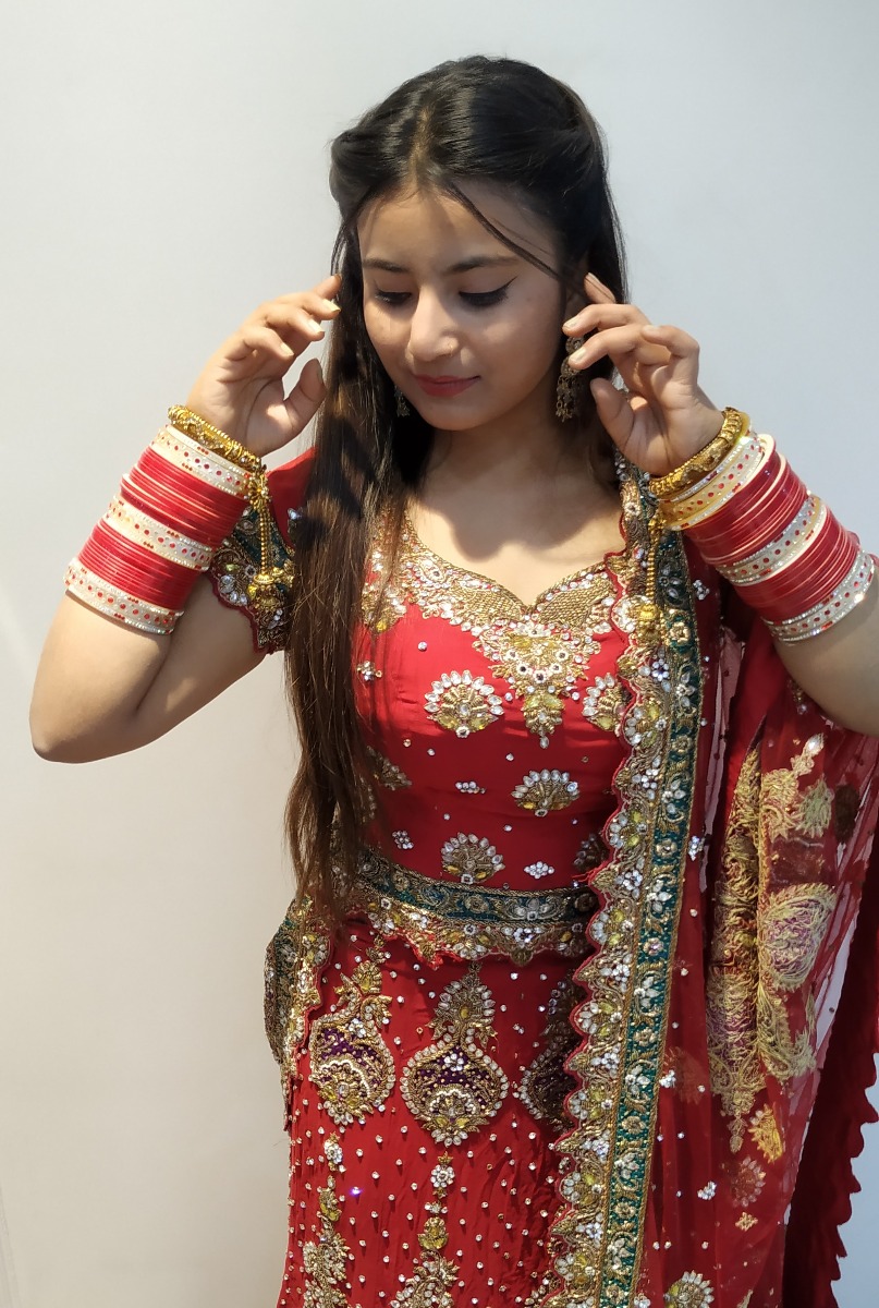 Full Heavy Hand embroidered Bridal Lehenga