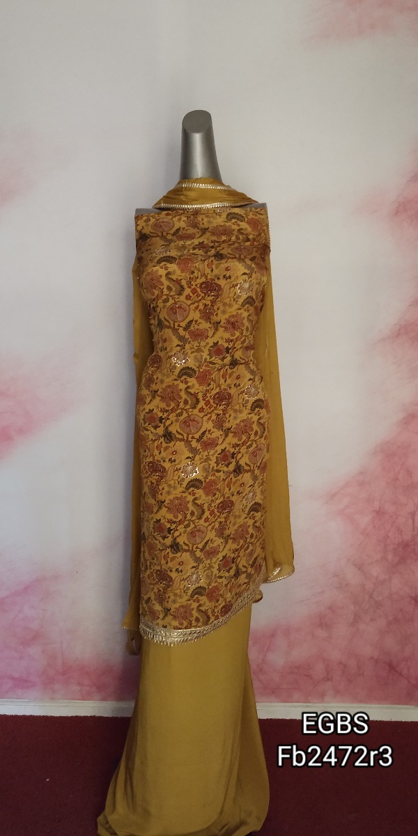 Best Printed Crepe unstitch suit for indian Mehendi
