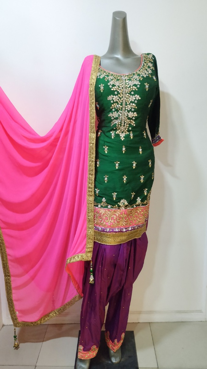 Heavy 3D gottapatti worked party wear suit