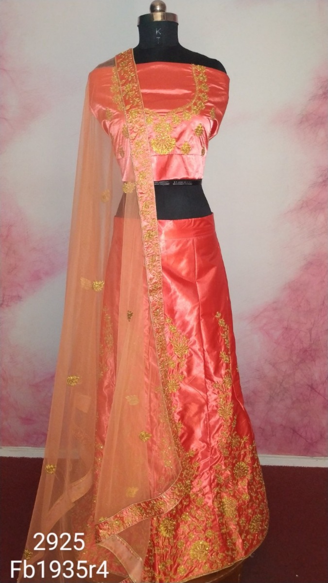 Party wear embroidered silk lehenga