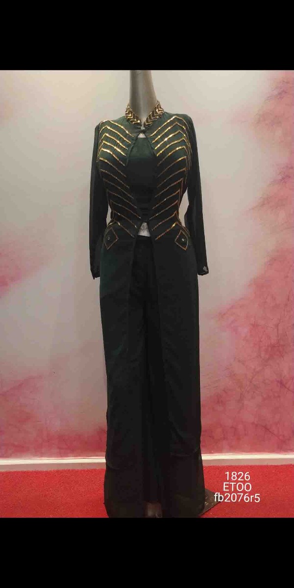 STYLISH JACKET STYLE PLAZO SUIT WITH BLOUSE