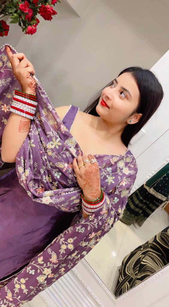 MAUVE COLORED PANT GOTTA WOKED WITH SILK SHIRT A VERY ELEGANT AND FULL THREAD WORKED DUPATTA
