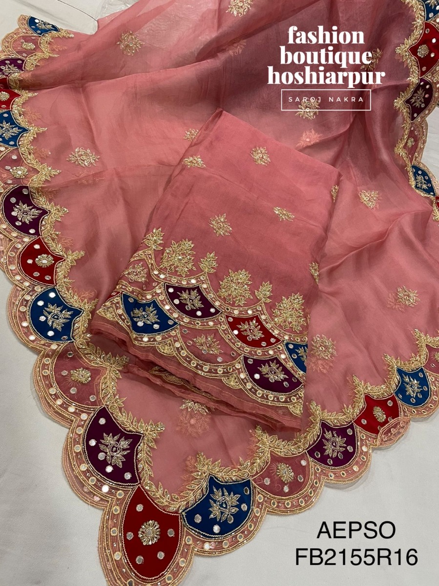 ONION UNSTITCH PARTY WEAR SUIT IN ORGANZA MATERIAL