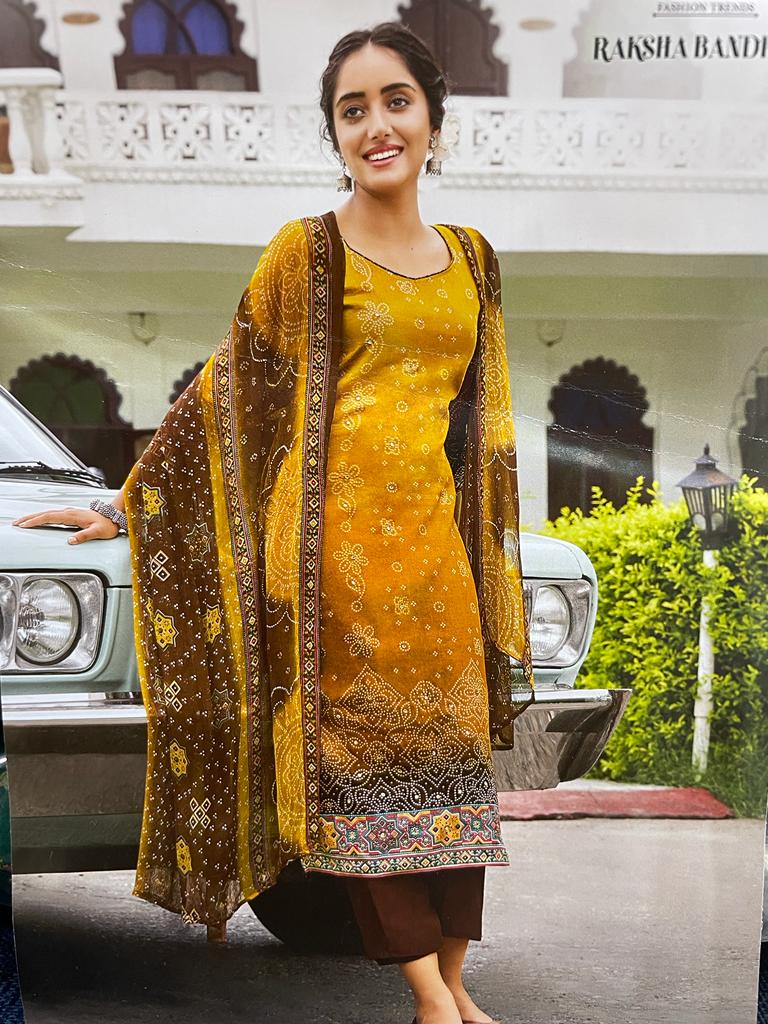 COTTON PRINTED SUITS LIGHT SEQUIN WORKED WITH COTTON PRINTED DUPATTA