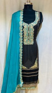 Organza Fabric  Peacock Dupatta Attractive  Party wear Suit