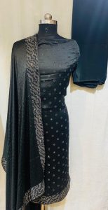 Black colour Party wear suit with swarovski work
