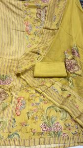 Lemon Colour Silk Fabric Casual Wear suit