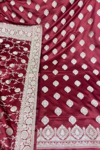 Banarasi Fabric Mehroon Colour  Party Wear Suit