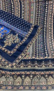 Crape Fabric Navy Blue Colour Attractive   Designer Suit
