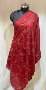 Mehroon  Colour Pure Pashmina Fabric Stole