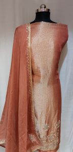 Shimmer Fabric Rust Colour Lovely Party Wear Suit