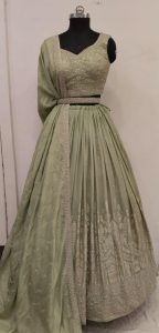 Sea Green Chinon Fabric Designer Lehenga Choli