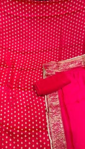 Banarasi Fabric Hot Pink  Attractive  Suit
