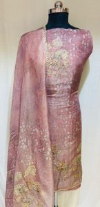 Organza Fabric  onion Colour Lovely  Party  Wear Suit