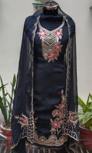 Girlish Black  Organza  Salwar Suit