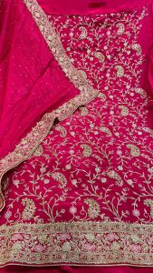 Majanta Colour Crape Fabric Party Wear Suit