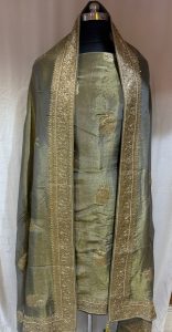 Shimmer Fabric Mehendi Colour Designer Suit