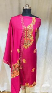 Woolen Fabric Hot Pink Casual Wear Suit