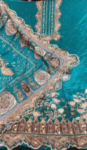 Crape Fabric Teal Green Party Wear Suit