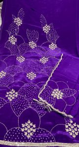 Crape Fabric  Purple Colour Handwork  Lovely Suit