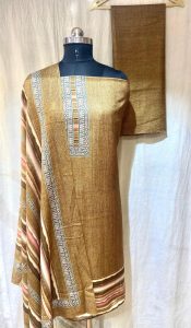 Woolen Fabric Mustard Colour  Casual Wear Suit