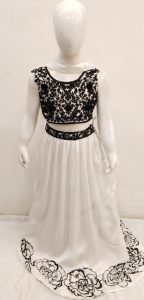 Silk Fabric White Colour Attractive  Lengha with  choli
