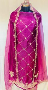 Purple Colour Tissue Shimmer Fabric Attractive Party wear suit