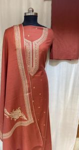Rust Colour  Unstitched Winter Woolen Suit
