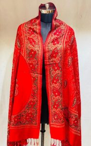 Mehroon Colour Woollen Fabric Shawl