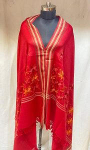 Mehroon Colour Woollen Fabric Shawl