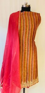 Shimmer Fabric Gajri Colour Lovely Party Wear Suit