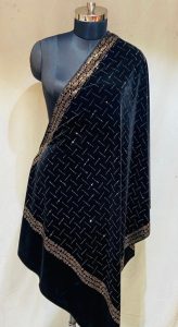Black colour velvet fabric lovely shawl