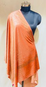 Peach Colour Velvet Fabric Lovely Shawl