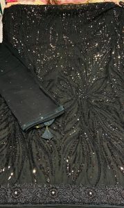 Net Fabric Black Colour Party wear suit