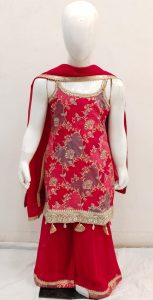 Readymade Tranding Georgette Fabric Red Colour  Party wear Plazzo suit